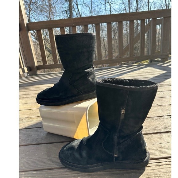 UGG Suede Boots Black Winter Women's 10 - Picture 2 of 12